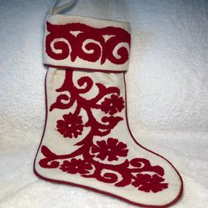 Beautiful Winter Dream 75% Wool Blend Embroidered Christmas Stocking 17"